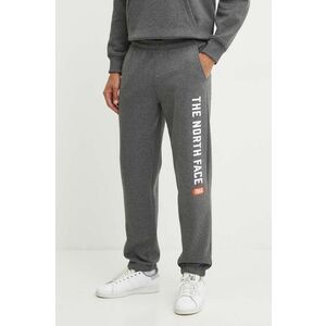 The North Face pantaloni de trening Pant Varsity Graphic culoarea gri, cu imprimeu, NF0A89DPDYY1 imagine