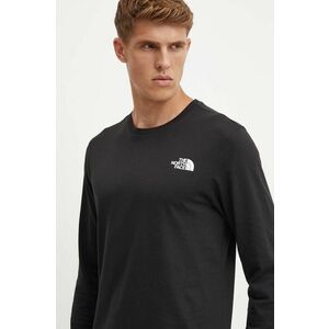 The North Face longsleeve L/S Easy Tee barbati, culoarea negru, cu imprimeu, NF0A8A6FJK31 imagine