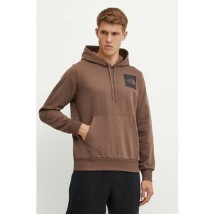 The North Face bluza Fine Hoodie barbati, culoarea maro, cu glugă, cu imprimeu, NF0A89EU1OI1 imagine