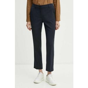 Weekend Max Mara pantaloni de lana culoarea albastru marin, mulata, high waist, 2425136051600 imagine