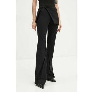 Heliot Emil pantaloni femei, culoarea negru, evazati, high waist, W.10.175.BLK01 imagine