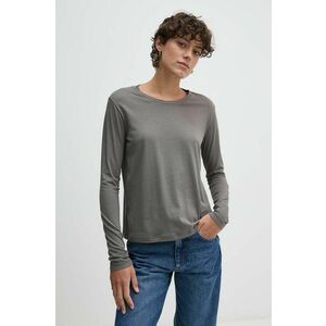 Sisley longsleeve femei, culoarea gri imagine