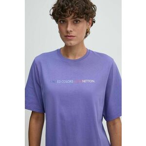 United Colors of Benetton tricou din bumbac femei, culoarea violet, 3BL0D1081 imagine