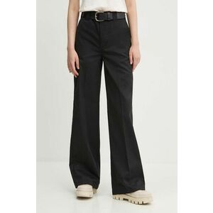 Dickies pantaloni WIDE LEG WORK PANT W femei, culoarea negru, lat, high waist, DK0A4YSE imagine