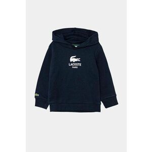 Lacoste hanorac de bumbac pentru copii culoarea albastru marin, cu imprimeu, SJ3004 imagine