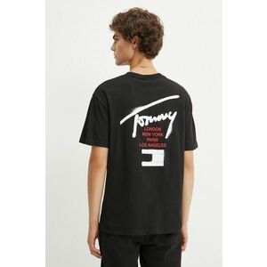 Tommy Jeans tricou barbati, culoarea negru, cu imprimeu, DM0DM18529 imagine