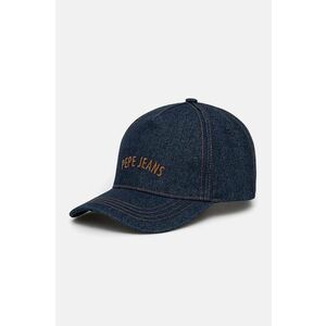 Pepe Jeans șapcă de baseball din denim WALDA CAP culoarea albastru marin, cu imprimeu, PL040356 imagine