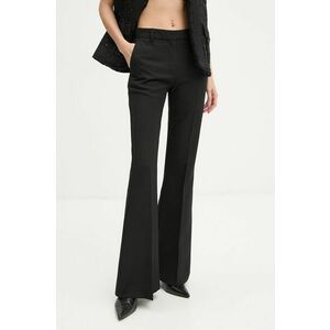 The Kooples pantaloni de lana culoarea negru, evazati, high waist, FPAN29025K imagine