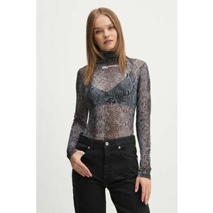 Karl Lagerfeld Jeans longsleeve femei, culoarea gri, cu turtleneck, 246J1702 imagine