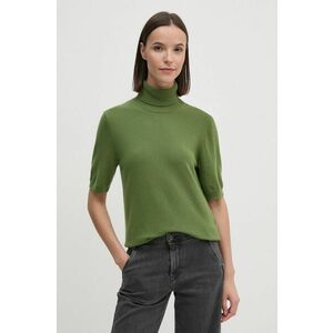 United Colors of Benetton pulover din amestec de lana femei, culoarea verde, light, cu guler, 1035D2036 imagine