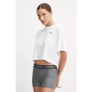 Under Armour tricou de antrenament Boxy Crop Logo culoarea alb, 1386845 imagine