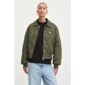 Tommy Jeans geaca femei, culoarea verde, de iarna, oversize, DW0DW18839 imagine