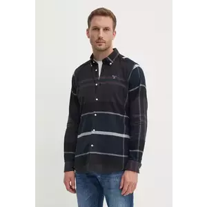 Barbour camasa din bumbac barbati, culoarea bej, cu guler button-down, slim imagine