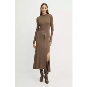 Karl Lagerfeld rochie culoarea maro, maxi, evazati, 246W1321 imagine