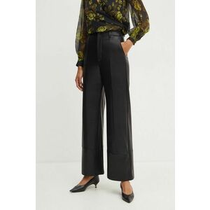 Bardot pantaloni MARLOWE femei, culoarea negru, drept, high waist, 58936PB imagine