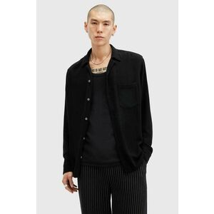 AllSaints camasa din amestec de in CUDI LS SHIRT culoarea negru, relaxed, M074SB imagine