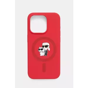 Karl Lagerfeld etui pentru telefon iPhone 15 Pro 6.1 culoarea rosu, KLHMP15LSCMKCRHR imagine