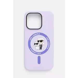 Karl Lagerfeld etui pentru telefon iPhone 14 Pro 6.1 culoarea violet, KLHMP14LSCMKCRHU imagine