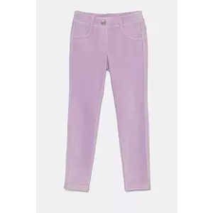 United Colors of Benetton pantaloni copii culoarea violet, neted imagine