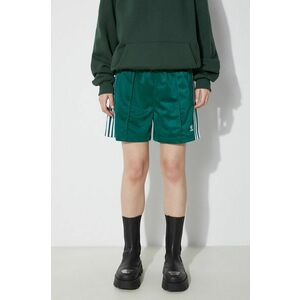 adidas Originals pantaloni scurti Firebird femei, culoarea verde, cu imprimeu, high waist, IN6287 imagine