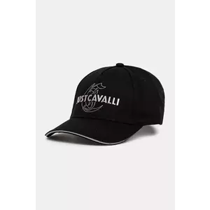 Just Cavalli șapcă de baseball din bumbac culoarea negru, cu imprimeu, 77QAZK50 ZG318 imagine