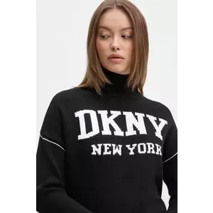 Dkny pulover femei, culoarea negru, cu turtleneck, DJ4R0386 imagine