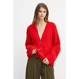 Ivy Oak cardigan din lana culoarea rosu, IO113146 imagine