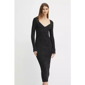 BOSS rochie culoarea negru, maxi, mulata, 50523745 imagine