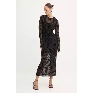 Never Fully Dressed rochie Swallow Romance Soho culoarea negru, maxi, mulata, NFDDR1571 imagine