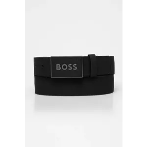 BOSS curea de piele barbati, culoarea negru imagine