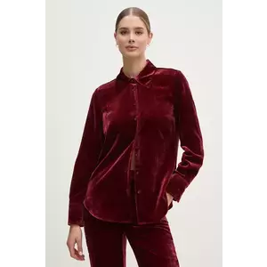 Sisley cămașă de catifea culoarea bordo, cu guler clasic, regular, 51EULQ07Y imagine