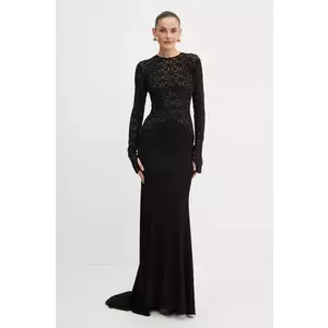 Elisabetta Franchi rochie culoarea negru, maxi, evazați, AB65947E2 imagine