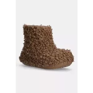 Crocs botine Crush Doodle Fur Boot femei, culoarea bej, cu platforma, 210757 imagine