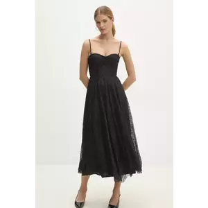 Answear Lab rochie culoarea negru, midi, evazati imagine