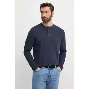 Joop! longsleeve din bumbac culoarea albastru marin, neted, 30044757 imagine