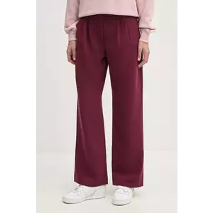 Abercrombie & Fitch pantaloni femei, culoarea bordo, drept, high waist, KI156-4475 imagine