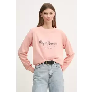 Pepe Jeans bluza LUPITA femei, culoarea roz, cu imprimeu, PL581467 imagine