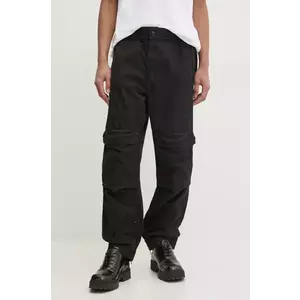 Diesel pantaloni P-BEECK TROUSERS barbati, culoarea negru, cu fason cargo, A14761.0NJBP imagine