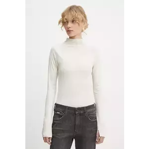 G-Star Raw longsleeve din bumbac culoarea bej, cu turtleneck, D25069-D799 imagine