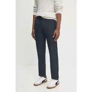 Abercrombie & Fitch pantaloni barbati, culoarea albastru marin, drept, KI130-4101 imagine