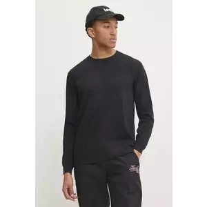 Hollister Co. longsleeve din bumbac culoarea negru, neted, KI324-4198 imagine