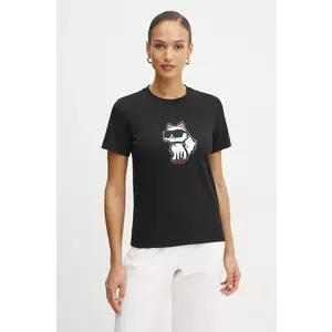 Karl Lagerfeld tricou din bumbac femei, culoarea negru, A1W17128 imagine