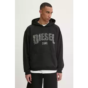 Diesel bluza S-BOXT-HOOD-R13 SWEAT-SHIRT barbati, culoarea negru, cu glugă, cu imprimeu, A17269.0HYAT imagine