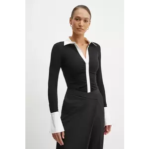 Karl Lagerfeld bluza femei, culoarea negru, modelator, A1W17087 imagine