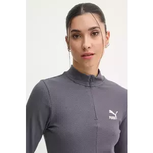 Puma longsleeve femei, culoarea gri, cu turtleneck, 626632 imagine