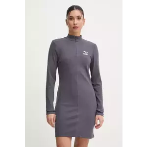 Puma rochie culoarea gri, mini, mulata, 626634 imagine