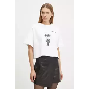 Karl Lagerfeld tricou din bumbac femei, culoarea bej, A1W17132 imagine