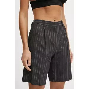 Karl Lagerfeld pantaloni scurti din lana culoarea gri, modelator, high waist, A1W10124 imagine