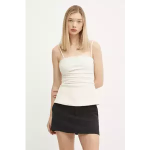 Abercrombie & Fitch top culoarea bej, neted, KI140-4638 imagine