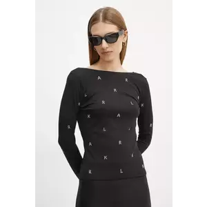 Karl Lagerfeld longsleeve femei, culoarea negru, cu spate descoperit, A1W17075 imagine